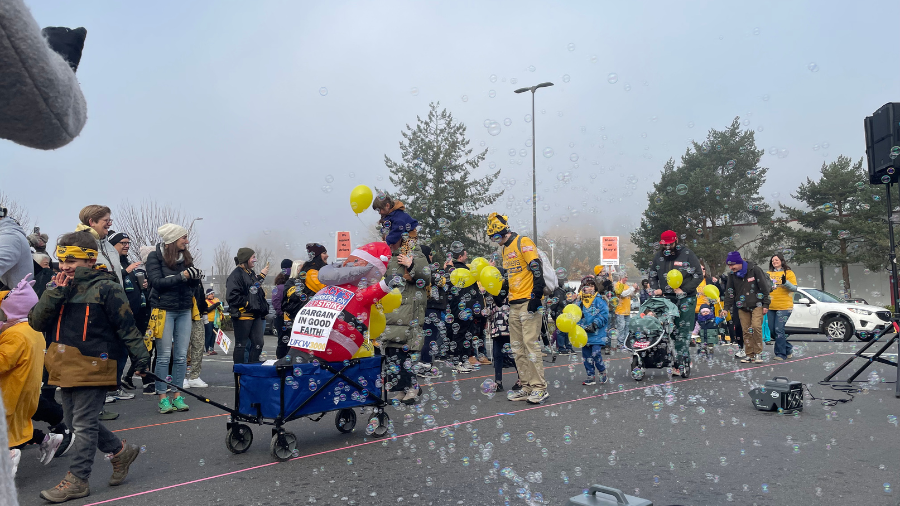 Image: On Nov. 24, 2023, which is Black Friday, the workers' union for Western Washington's Macy’...